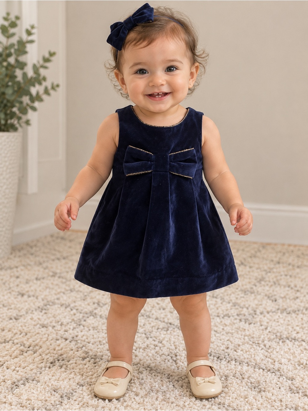 Jacadi Paris 12m Velvet holiday dress.